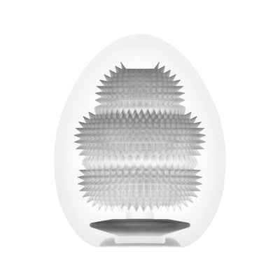 Cross-section view of Tenga EGG Misty II showing dense internal textured surface and flexible outer shell.