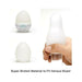 Tenga EGG Wavy 2 in white showing compact egg shape and stretchable soft material held in hand.