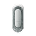 Top view of Tenga FLIP ZERO White male pleasure device with sleek, modern design and textured inner sleeve visible through transparent casing.