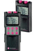Two black Mystim Tension Lover eStim units with pink buttons and digital displays showing adjustable settings.