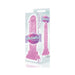 Pink 8-inch jelly TPR dong with suction base in decorative packaging for beginners.
