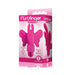 Pink butterfly-shaped finger vibrator in packaging highlighting silicone, waterproof, strong, and discreet features.
