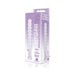 Clear spherical glass plug with graduated orbs and wide base in purple First Glass Thins packaging.