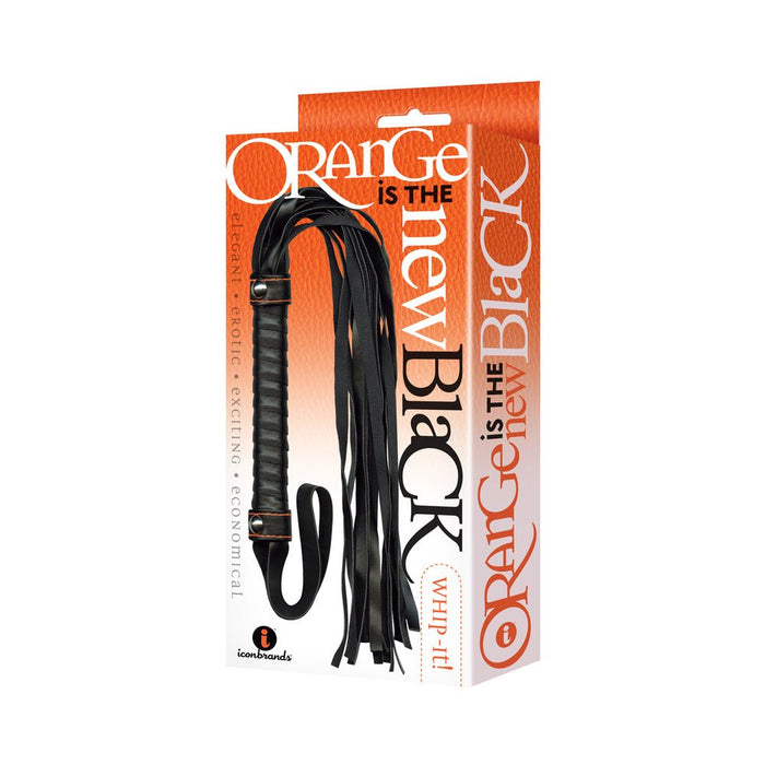 The 9's, Orange Is The New Black, Whip It Faux Leather, Black | SexToy.com