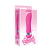 Pink dolphin-shaped mini vibrator in bright pink with silver accent, displayed in matching pink packaging.