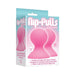 Packaging of The 9's pink silicone nipple pumps showing product features and actual size illustration.