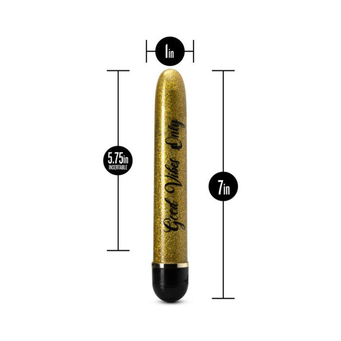 The Collection - Good Vibes Only Slimline Vibrator - Gold | SexToy.com
