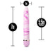 Pink marbled vibrator with 7-inch length and 5.5-inch insertable size, featuring a smooth rounded tip and twist dial base.