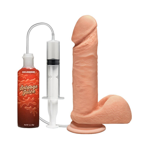 The D Perfect D Squirting 7 In. With Balls Ultraskyn Vanilla - SexToy.com