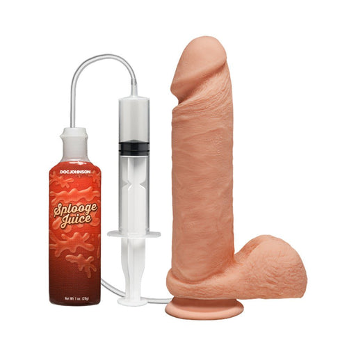 The D Perfect D Squirting 8 In. With Balls Ultraskyn Vanilla - SexToy.com