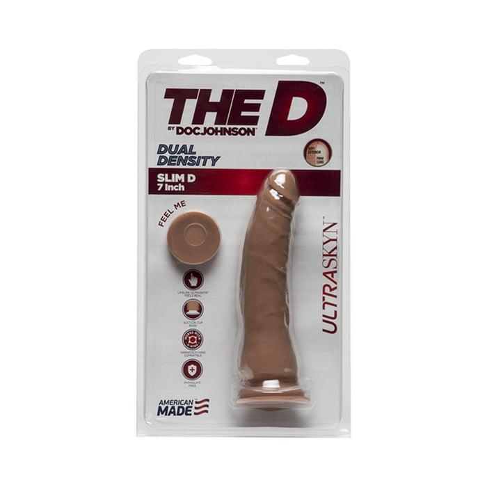 The D Slim Thin D 7 inches Ultraskyn Brown Dildo | SexToy.com