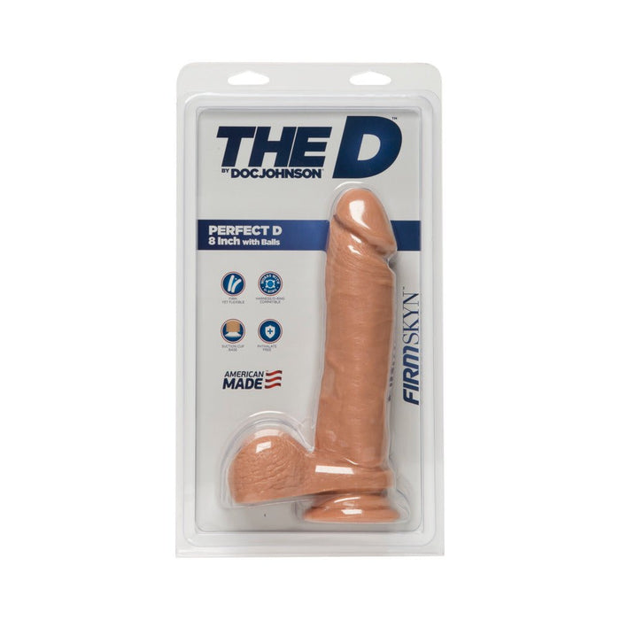 The D The Perfect D 8 inches Dildo with Balls Beige - SexToy.com