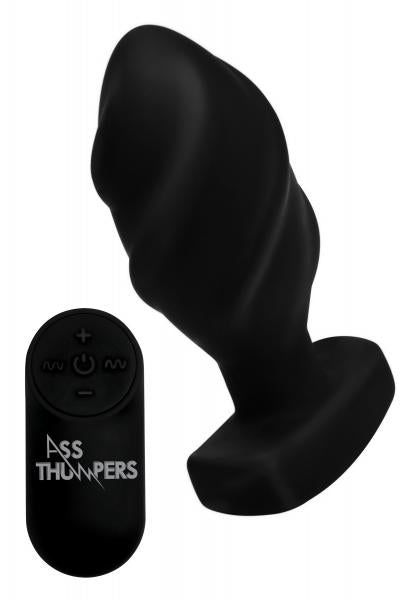 The Driller 10x Swirled Silicone Remote Control Vibrating Butt Plug | SexToy.com