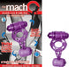 The Macho Double Cock And Balls Ring With Clitoral Tickler Silicone Waterproof Purple | SexToy.com