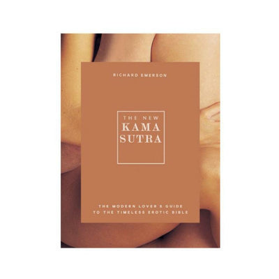 Cover of The New Kama Sutra book by Richard Emerson featuring a minimalist design with intertwined skin tones.