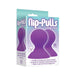 Packaging of The Nines Nip Pulls flexible violet silicone nipple pumps shown in actual size on box front.