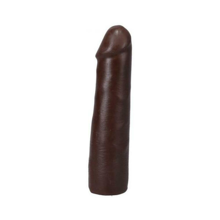 Chocolate-colored realistic 7-inch dildo with detailed texture and smooth suction cup base.