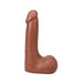 Caramel-colored 7-inch realistic dildo with detailed texture and suction cup base for hands-free use.