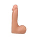 Vanilla-colored 7-inch realistic dildo with detailed texture and suction cup base for hands-free use.