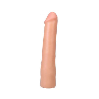 Vanilla-colored 9-inch realistic dildo with smooth texture and detailed head, designed for Vac-U-Lock compatibility.