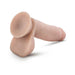 Beige realistic dildo with suction cup base and textured shaft for versatile use and comfort.