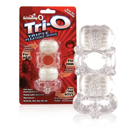 The Tri-O Triple Pleasure Ring - 6 Count Box - Assorted Colors - SexToy.com