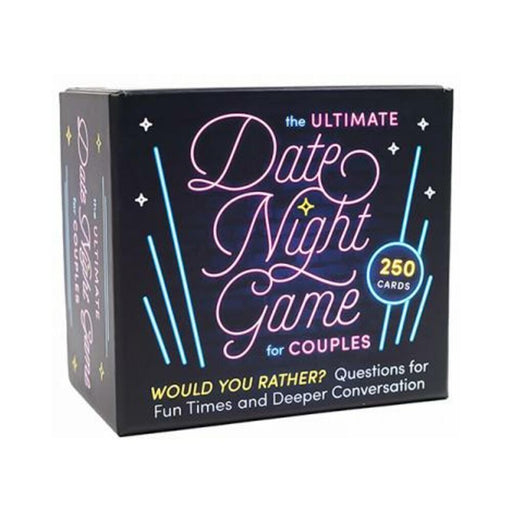Box of The Ultimate Date Night Game for Couples with 250 Would You Rather question cards for fun and deeper conversations.