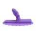 Purple silicone Uni Horn attachment with angled textured head and base for targeted stimulation and machine compatibility.