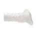 Translucent textured Xplay Breeder 4.0 sleeve with open tip design for enhanced girth and sensation.