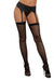 Thigh High Stockings Knitted Fishnet & Back Seam Detail Black O/S | SexToy.com