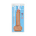 Thinz 7-inch slim realistic dong with balls in vanilla color, packaged with suction cup base, made from enhanced PVC.