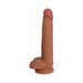 Thinz 8-inch slim realistic dong with detailed balls and suction cup base in natural skin tone.
