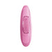 Top view of the pink Threesome Rock N Grind silicone vibrator with wireless remote control slot.
