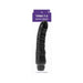 Black 7.5-inch realistic vibrator with curved shape and multi-speed control on white background with purple packaging label.