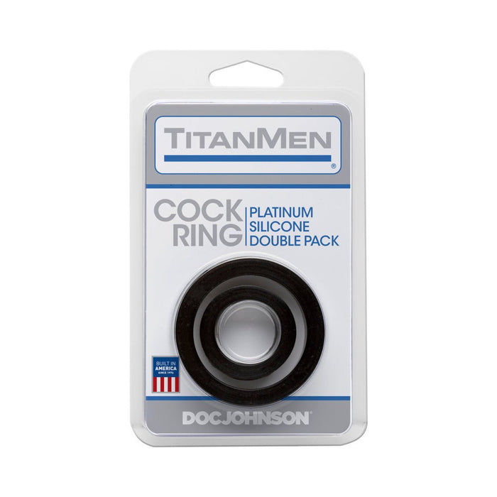 Titanmen Cock Ring Platinum Silicone Double Pack - SexToy.com