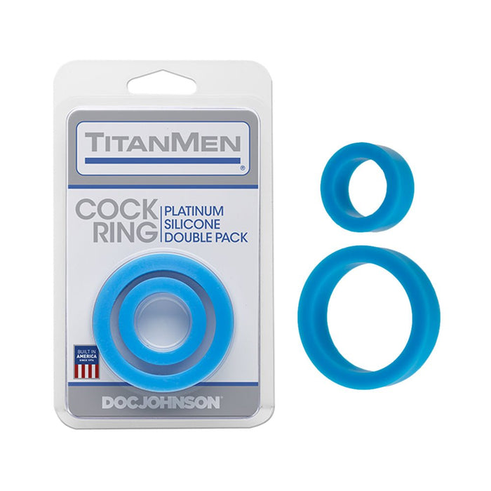 Titanmen Cock Ring Platinum Silicone Double Pack | SexToy.com