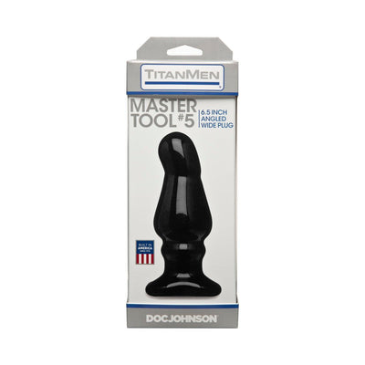 Packaging of TitanMen Master Tool #5 black angled wide plug with product image and branding visible