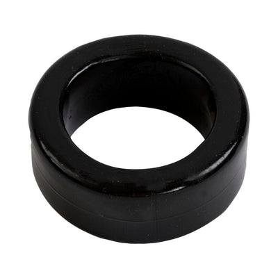 Black flexible Titanmen Tools C Ring made from smooth, durable thermoplastic rubber.