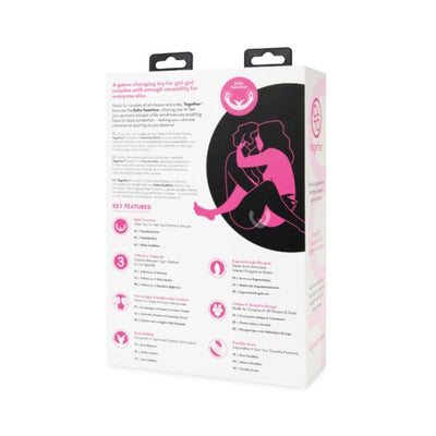 Packaging of Together Toy featuring key features and an illustration of a couple in an intimate pose, highlighting the Echo Function.