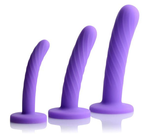 Tri-Play Silicone Dildo 3 Piece Set Purple | SexToy.com