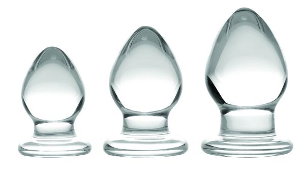 Triplets 3 Piece Glass Anal Plug Kit | SexToy.com