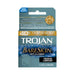 Trojan Bareskin ultra-thin latex condoms pack with premium lubricant, 3 count, designed for enhanced sensitivity and protection.
