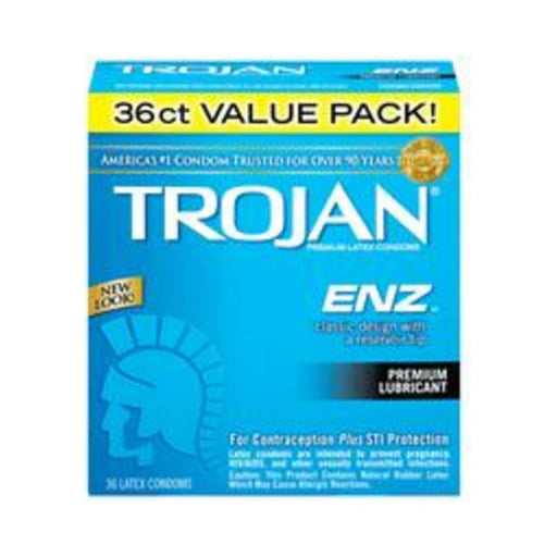 Trojan ENZ Lubricated Latex Condoms 36 Pack - SexToy.com