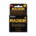 Trojan Magnum Bareskin large size lubricated condoms 3-pack in black and gold packaging.
