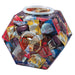 Clear container filled with assorted colorful Trustex lubricated condoms in various flavors and colors
