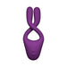 Purple flexible dual-arm multi-erogenous zone massager with two control buttons on the base.