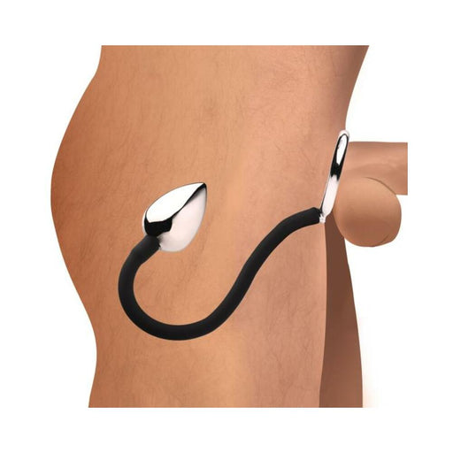 Tug And Plug Cock And Ball Ring With Anal Plug - SexToy.com