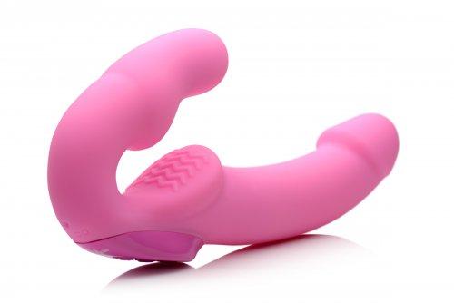 Urge Silicone Strapless Strap On Vibrating With Remote Pink | SexToy.com