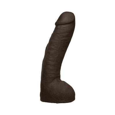 Realistic dark brown 12-inch Vac-U-Lock Ultraskyn dong with detailed texture and lifelike design.