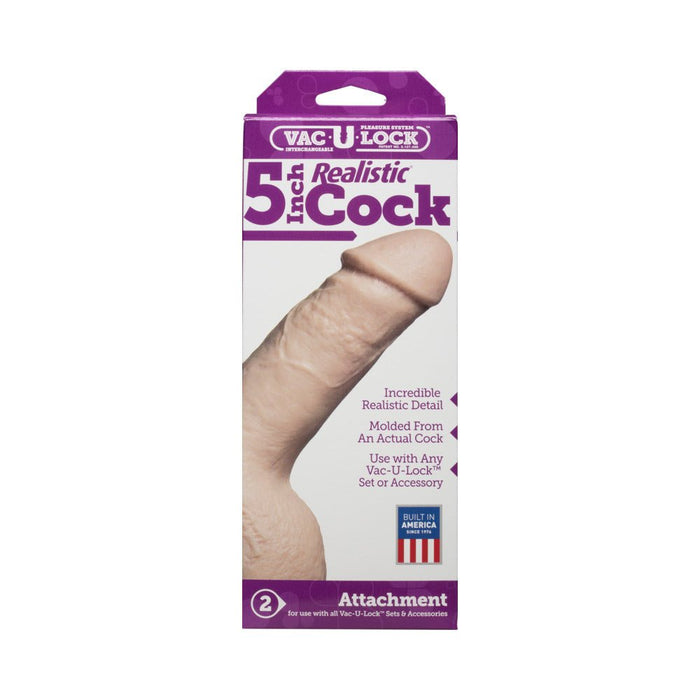 Vac-U-Lock 5 Inch Realistic Dong Beige - SexToy.com